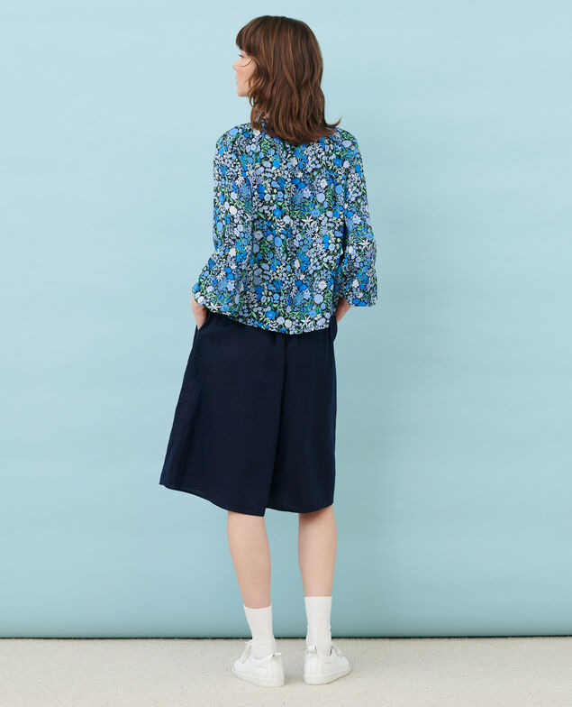 Loose printed blouse 98 print blue