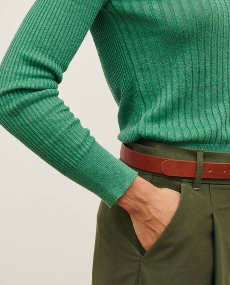 Textured linen jumper 0542 pine green 3sju191l01
