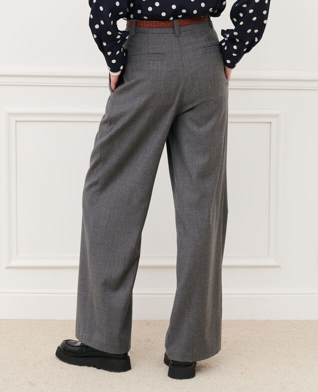 YVONNE - Wide cashmere wool trousers 4275 medium_grey_melange Mafare