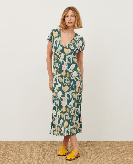 Silky long dress 0331 kaki aubepine 3sdr237v02