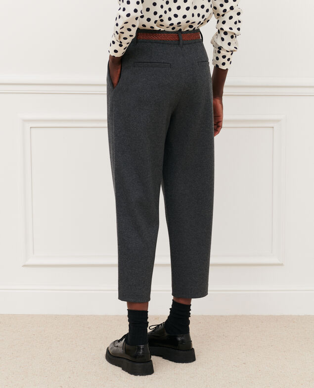 Wool jersey cigarette pants 8897 04 gray