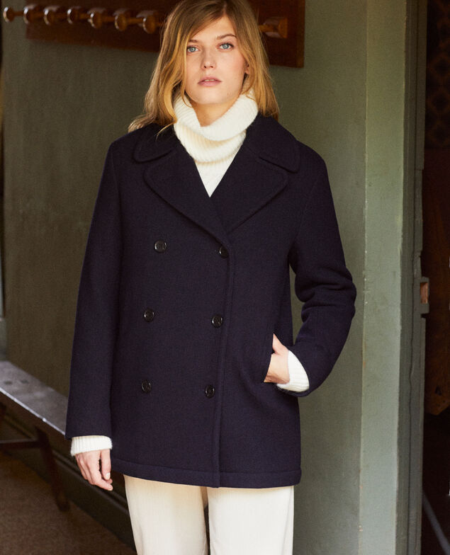 Double-breasted pea coat Dark navy