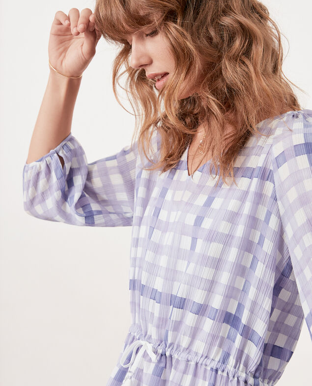 Printed dress Ghingham iris