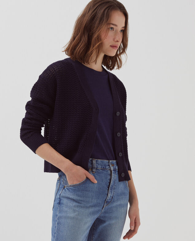Long-sleeve cardigan H694 baritone blue