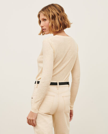 Textured linen jumper 0010 buttercream 3sju191l01