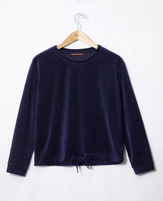 Velvet sweater Medieval blue