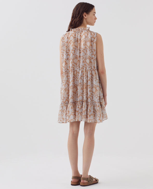 Silky sleeveless dress H340 cashmire brown