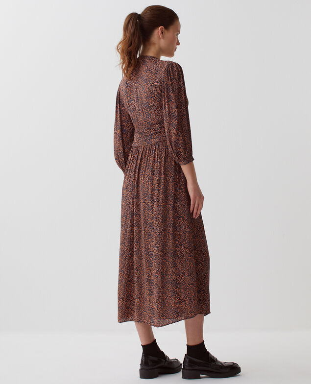 Fluid maxi dress I480 leo brown