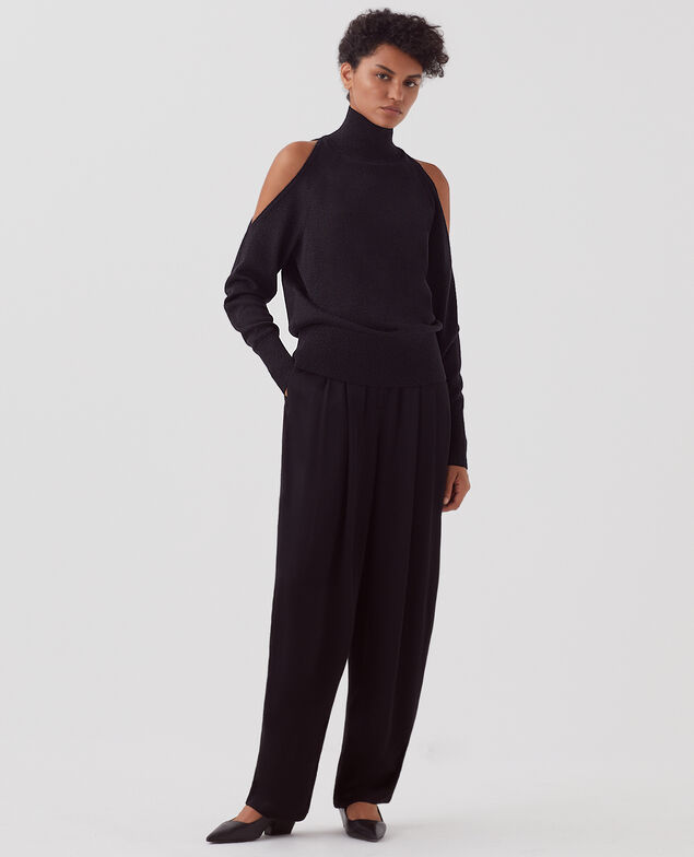 Cold shoulder jumper H099 black lurex