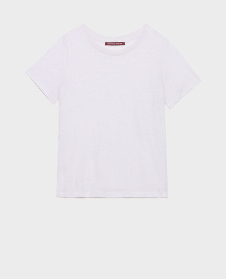 AMANDINE - linen round neck t-shirt 0700 lilac hint 2ste055f05