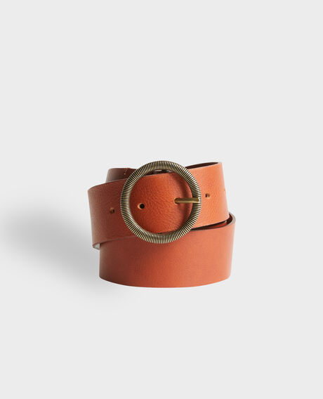 Wide leather belt 9902 29 dark orange 2wbe187