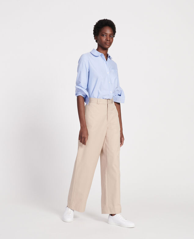 Cotton boyfriend trousers Oxford tan