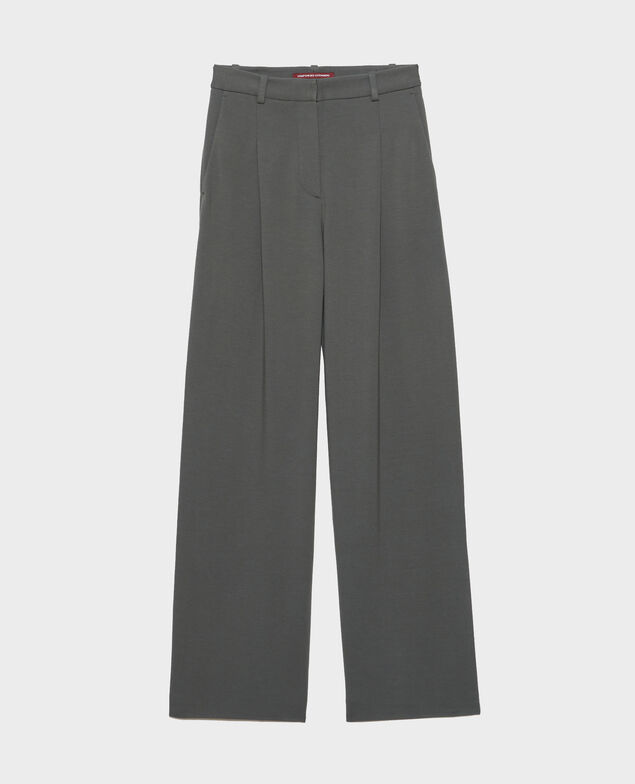 YVONNE - Wide pleated trousers 8817 58 darkgreen