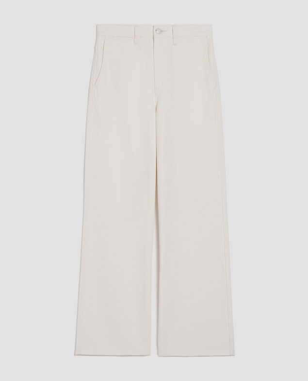BLANDINE - Straight trousers H003 white