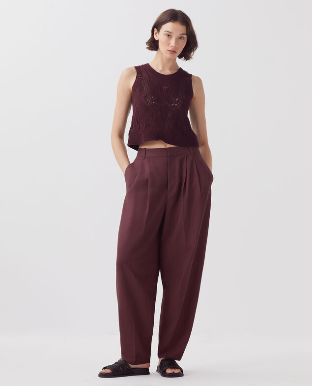 Pleated trousers J380 decadent chocolate