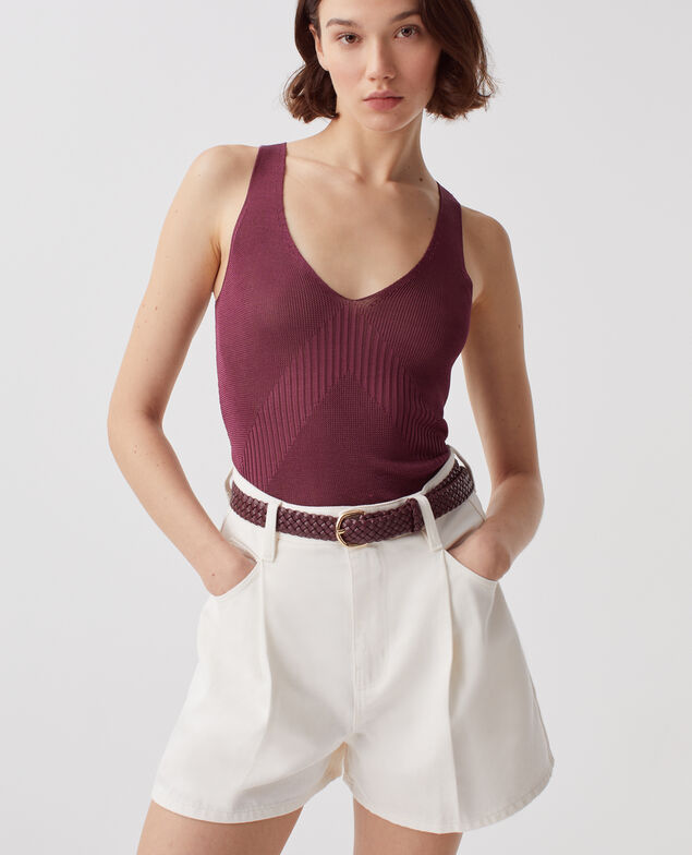 Pleated shorts H003 white