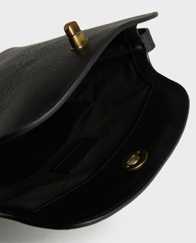  Leather handbag with short shoulder strap Black beauty