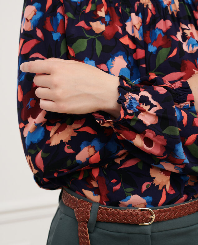 Printed blouse 8858 69 navy print