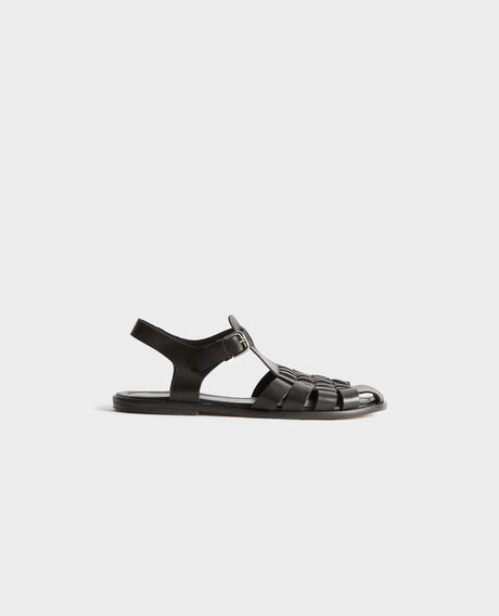 Braided leather sandals 8853 09 black 3ss062