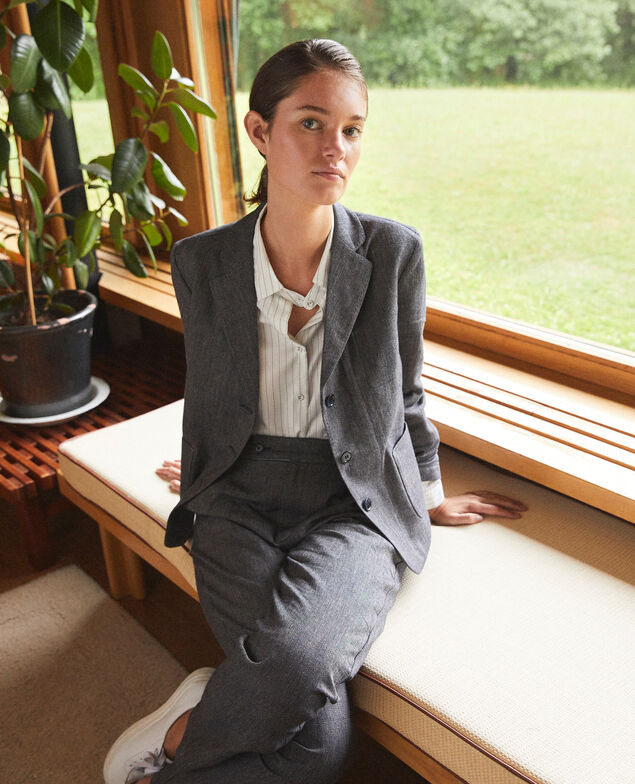 Linen and wool blazer Blue