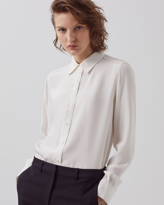 SIBYLLE - Silk shirt OPTICAL WHITE