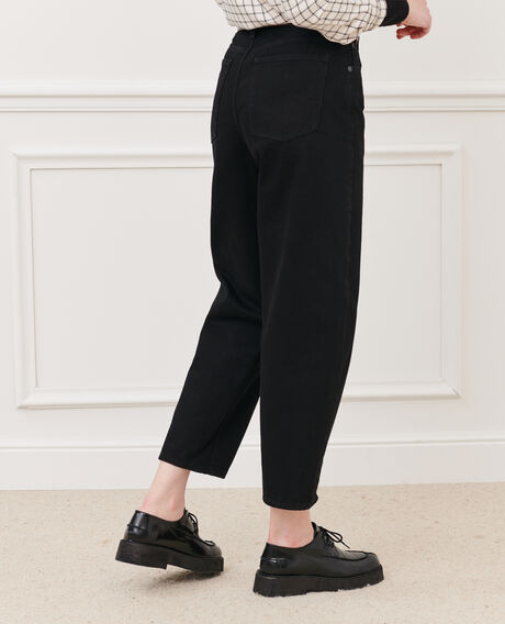 SYDONIE - BALLOON - Wide high-waisted 7/8 jeans Noir denim Palloono