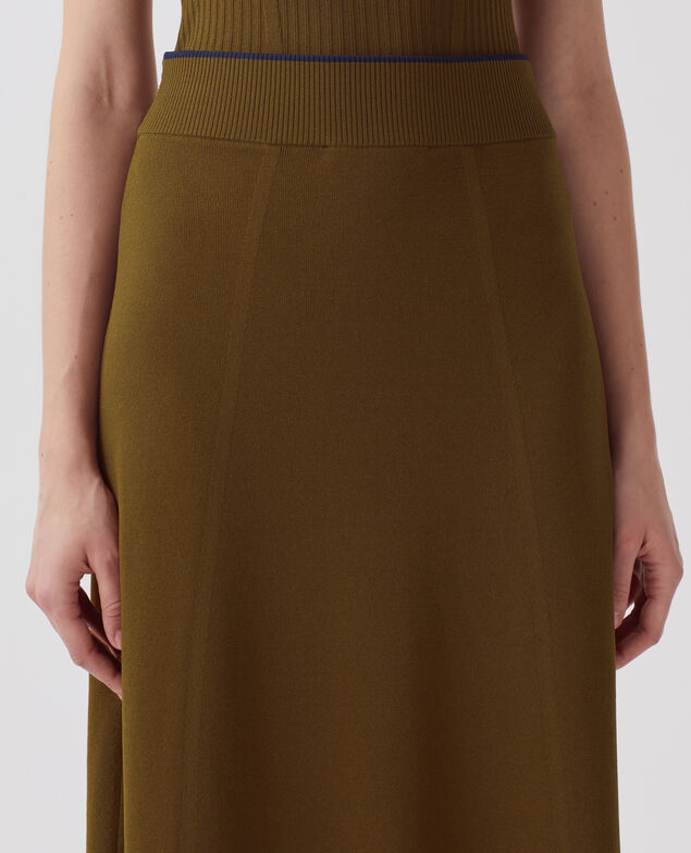 Knit midi skirt J350 breen kaki