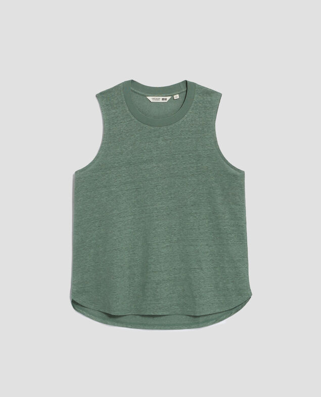 MARCELLE - Linen tank top H542 darkforest