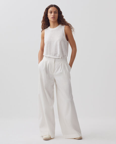 YVONNE - Loose cotton trousers 8885 00 white 3spa290c10