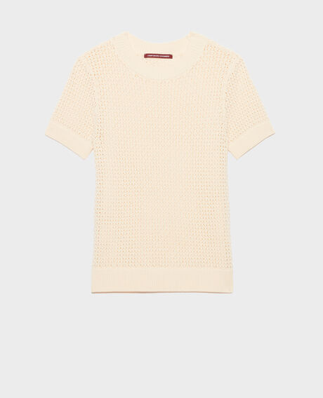 Short-sleeve cotton jumper 0401 ivory 3sju106c09