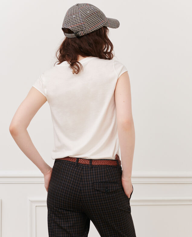 MANON - Round neck cotton blend t-shirt 06 gray