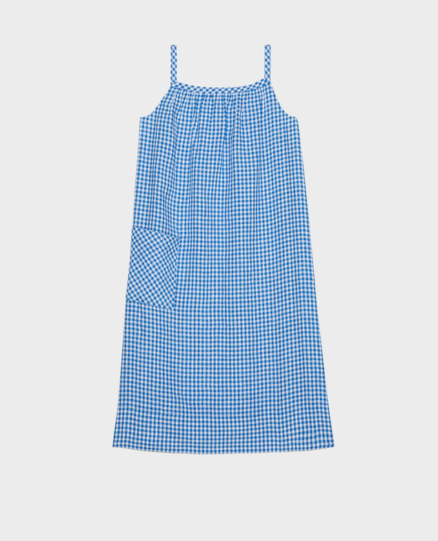 Cotton dress Vichy princess blue gardenia