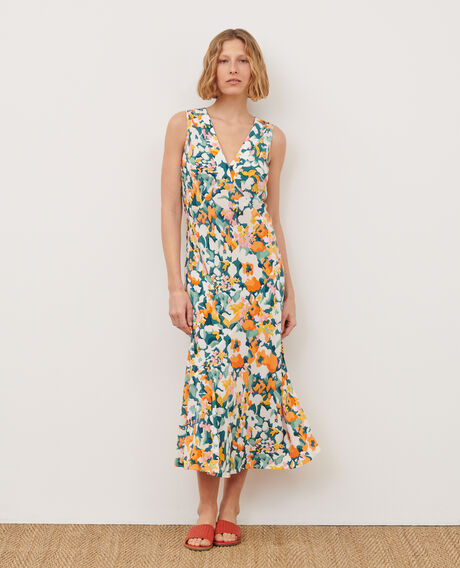 Silky maxi dress A220 eden orange 3sdr273v02