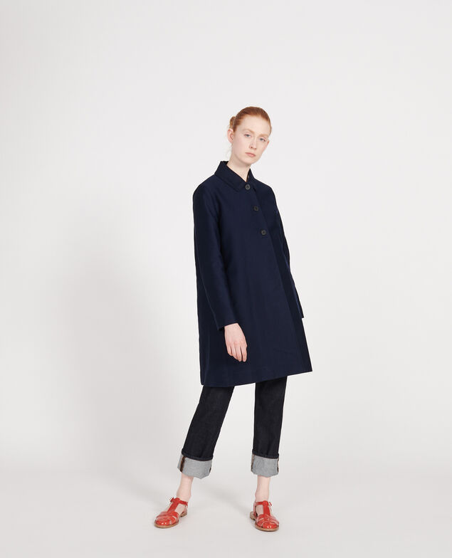 Cotton overcoat Maritime blue