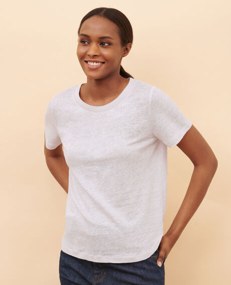 AMANDINE - linen round neck t-shirt 0700 lilac hint 2ste055f05