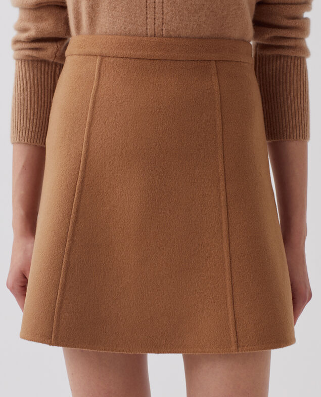 Double-sided mini skirt I340 toasted coconut