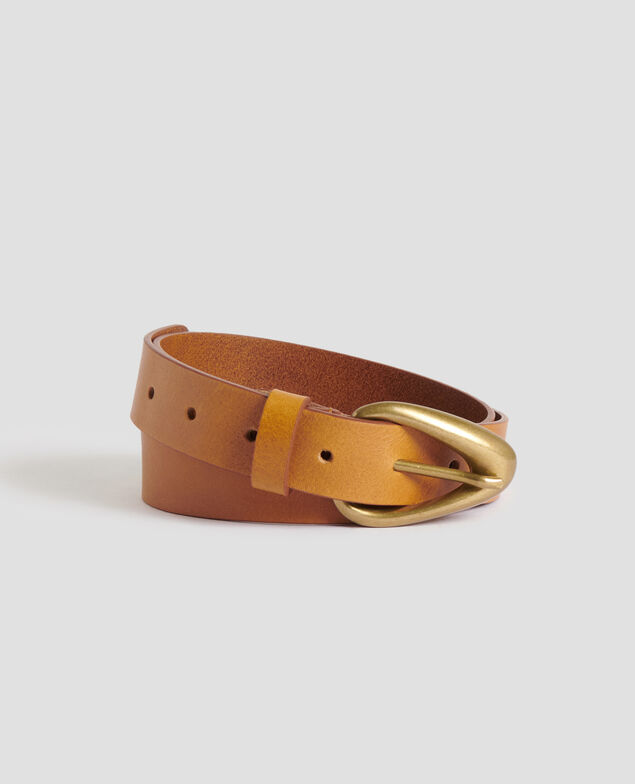 Leather belt J490 mustard gold