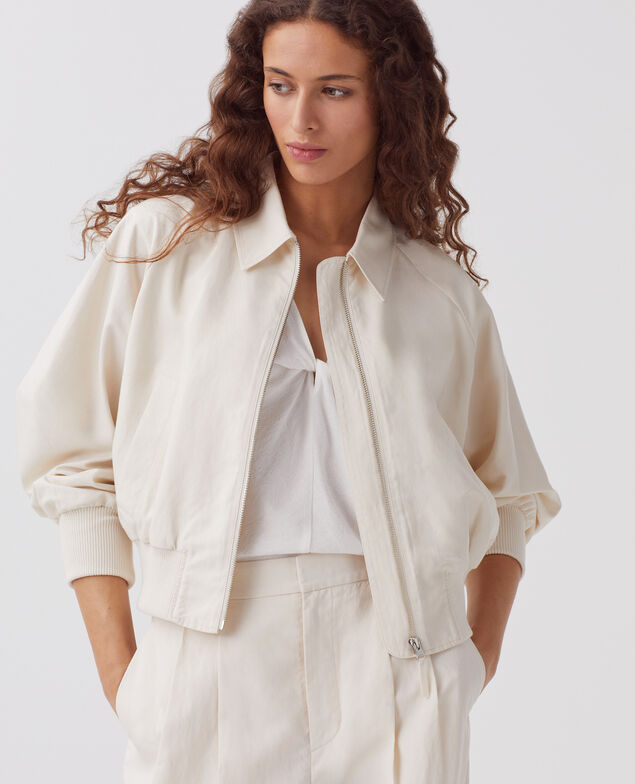 Zip-up jacket J314 beige