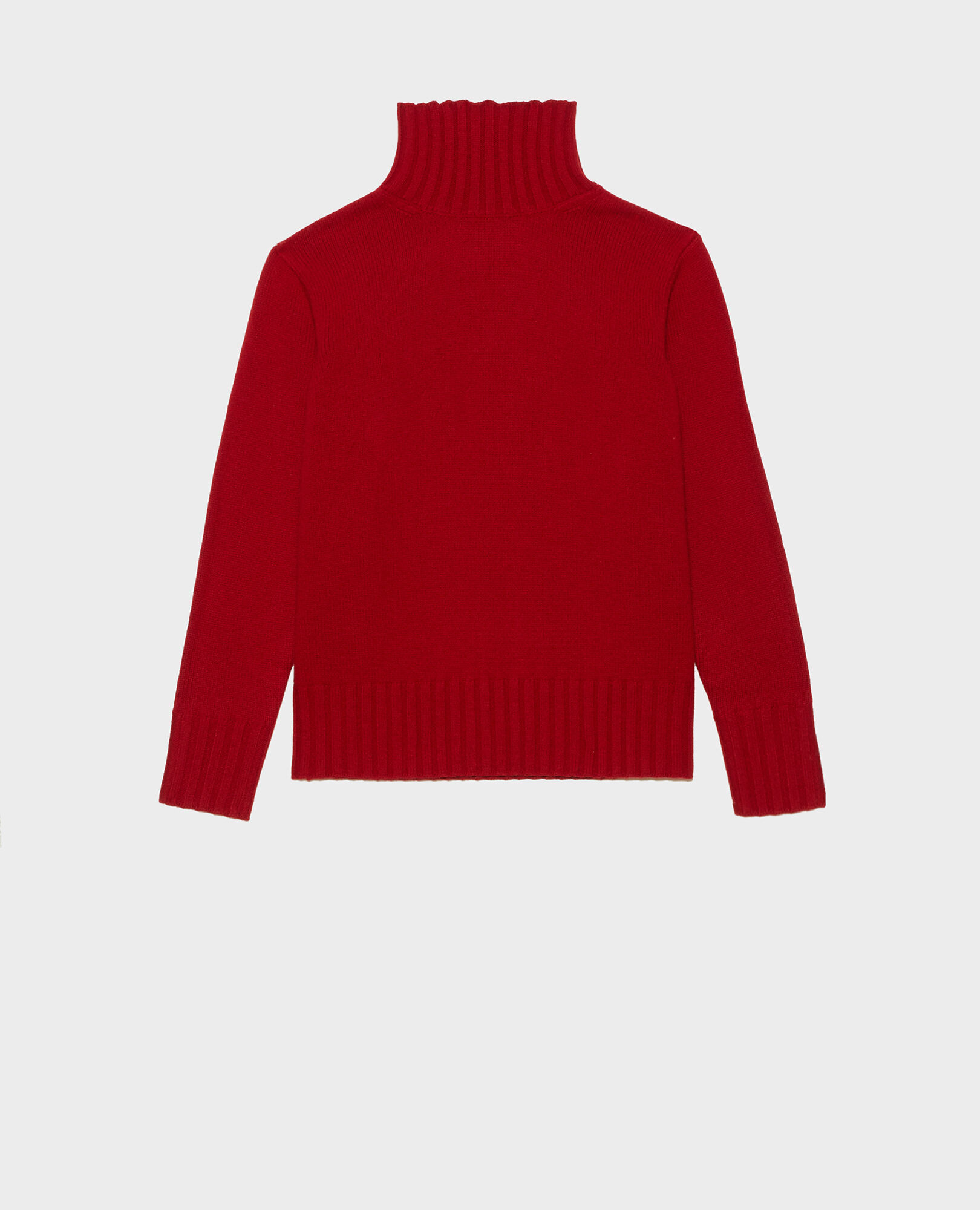 Red ribbed turtleneck sweater top