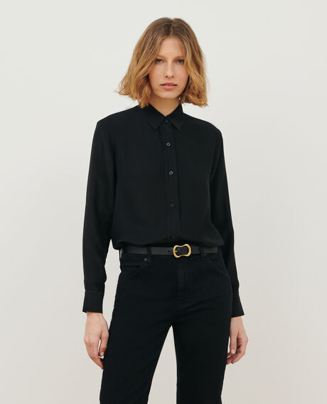 SIBYLLE - Silk shirt Black beauty Loriges