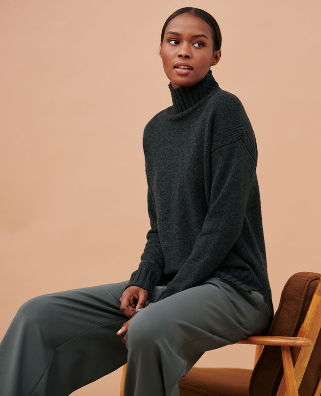 Virgin wool high neck jumper 8844 55 green