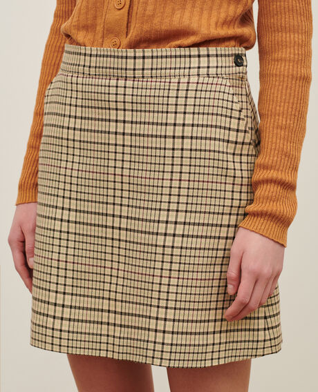 Check mini skirt 0400 cream checks 3ssk256c04