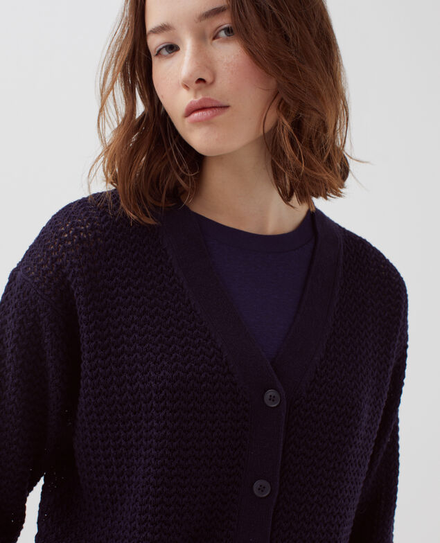 Long-sleeve cardigan H694 baritone blue