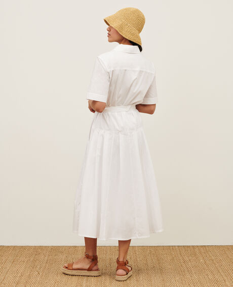 Cotton midi dress 0007 white 3sdr041c12
