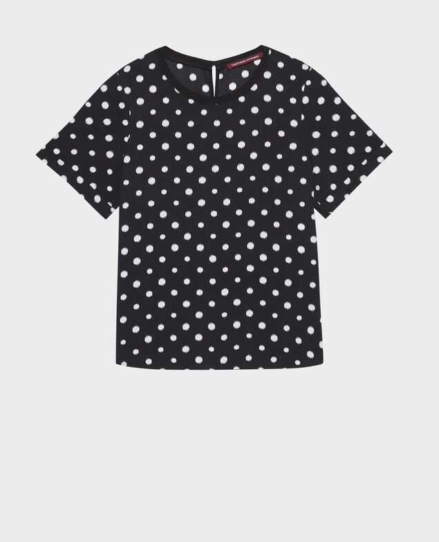 Polka dot print t-shirt 95 print black