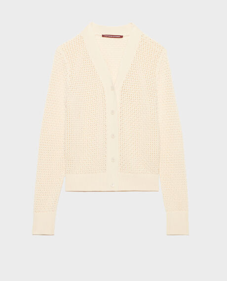 Openwork cotton cardigan 0401 ivory 3sca177c09