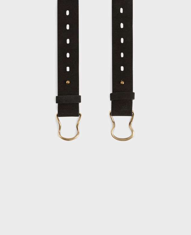 Ceinture fine en cuir suédé