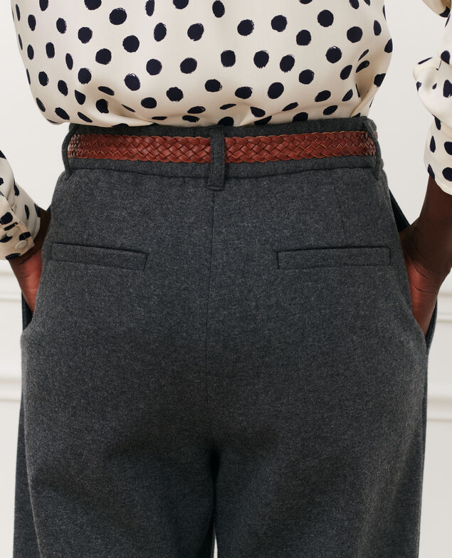 Wool jersey cigarette pants 8897 04 gray