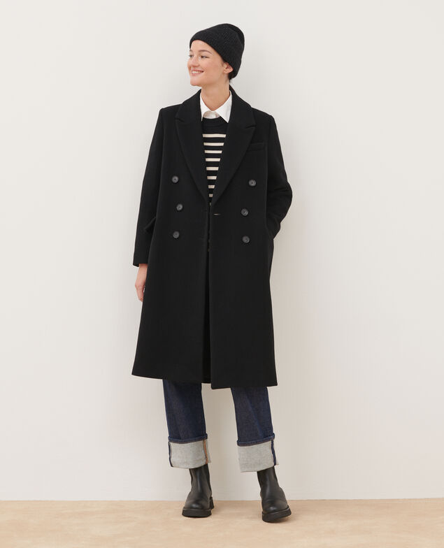 Long wool blend coat