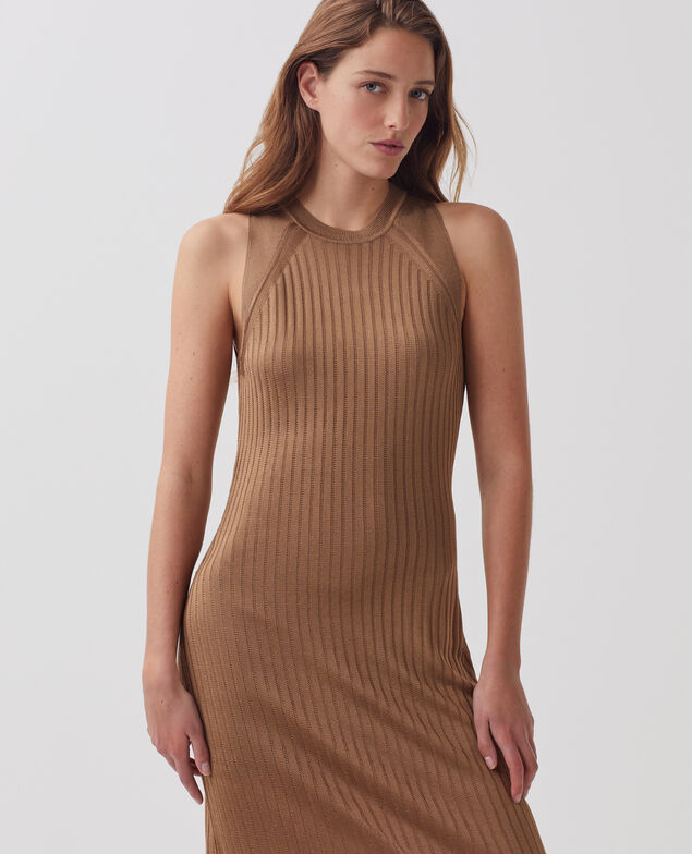Rib knit maxi dress H330 tiger's eye